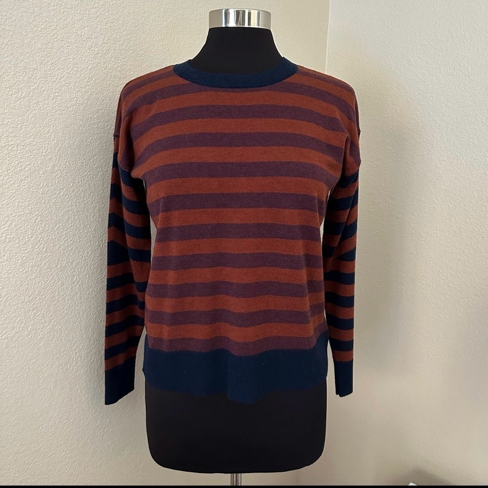 Smartwool Edgewood Boyfriend Stripped Merino Wool Blend Sweater Size XS